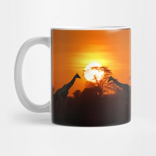 Sundown with Giraffes on Safari in Kenya / Africa Mug